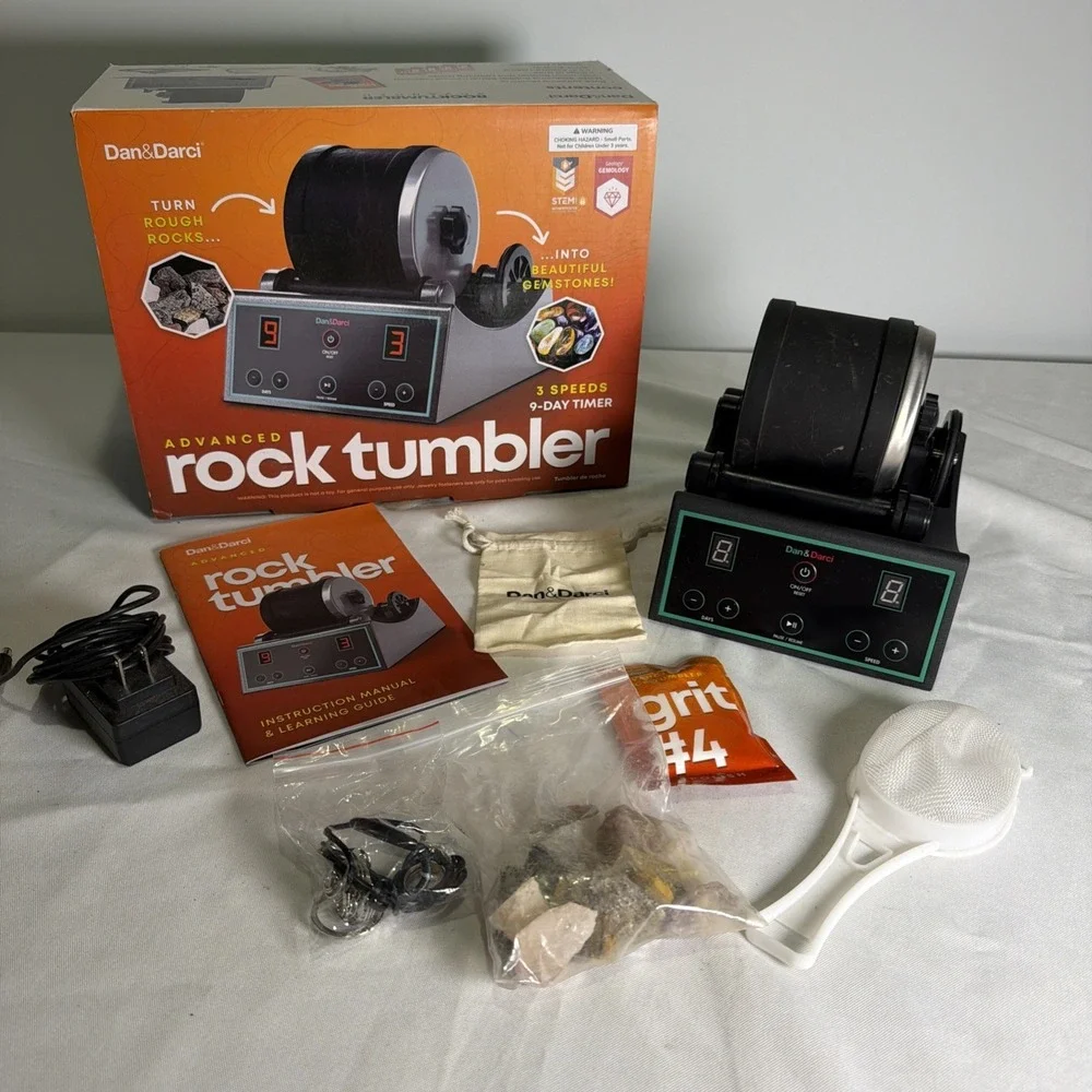 Dan & Darci Advanced Rock Tumbler w/ Accessories - Tested & Works - Used Once